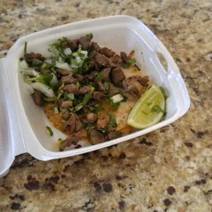 Single asada taco
