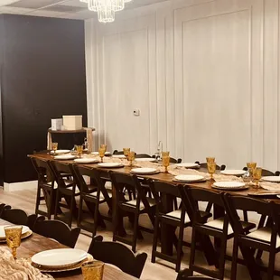 Setting up for bridal shower.