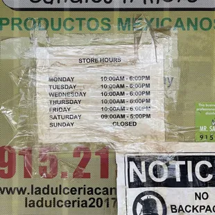 Store hours