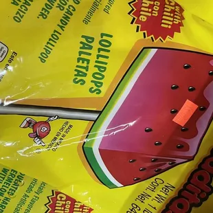 Sandia chile lollipops