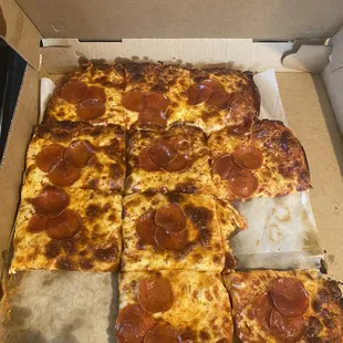 Tray of Pepperoni (taken after I ate 2 slices!)