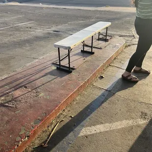 "Outdoor seating" (more of a grab and go spot as you can see here)