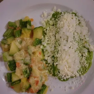 Traditional enchiladas poblano with calabicitas