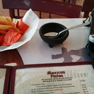 Chips and salsa made in house.