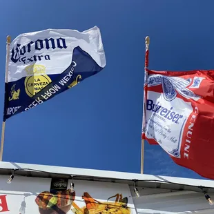 two flags waving in the wind