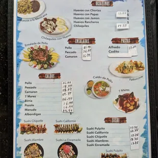 Menu page 1