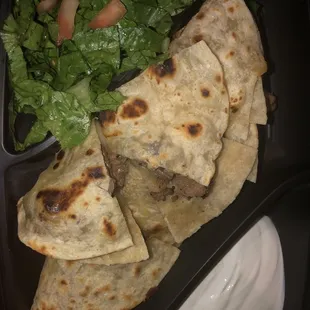 Beef fajita quesadillas