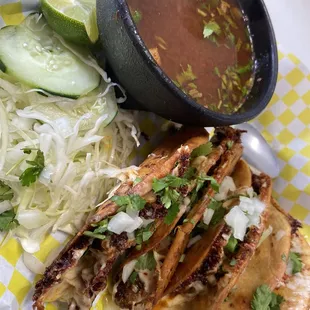 Quesabirria Tacos with Consome! Delicious! Available only on Saturdays &amp; Sundays