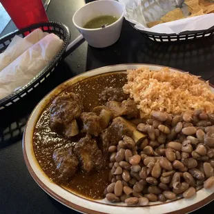 Costillas de Puerco Ribs en Chile Colorado! The sauce is flavorful!