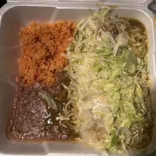 Chile verde burrito . Added lettuce.