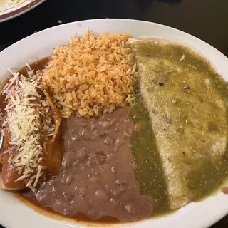 6. Quesadilla de Chile Verde and Enchilada Combo