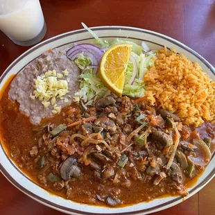 a plate of mexican food