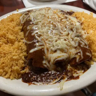 Mole chicken enchiladas