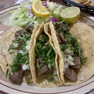 Lengua taco dinner