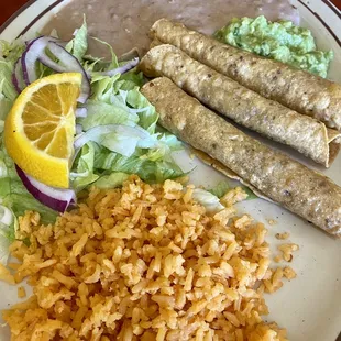 Flautas with vegan meat