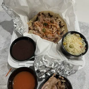 Bean and cheese Pupusa plate