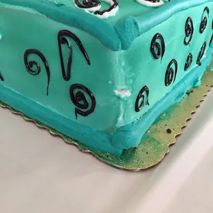 a blue birthday cake