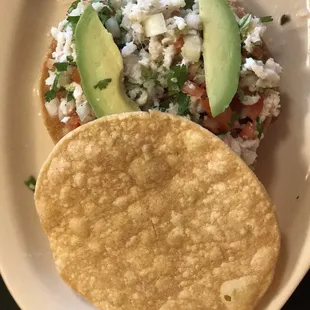 "Tostada de Camaron "   Delicious!!!!!!