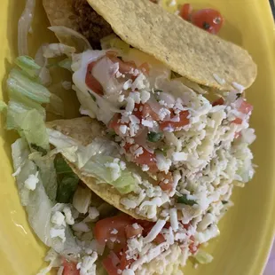 Loaded ground beef crunchy tacos