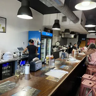 a man working at a counter