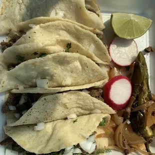 a variety of tacos