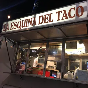 a food truck at night