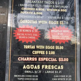 menu