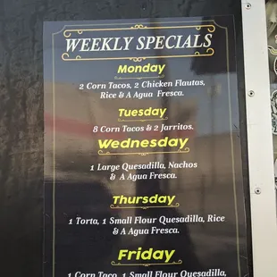 Weekly Specials