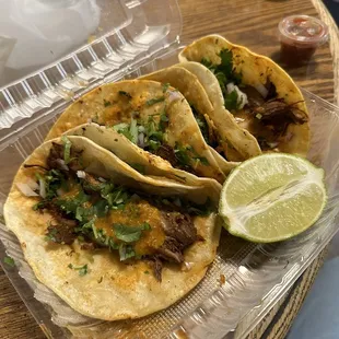 Birria tacos x4. So tender!
