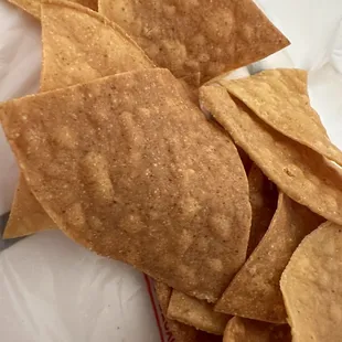 Chips, mostly burned