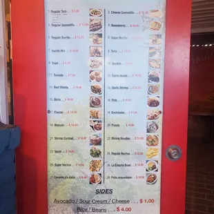 Current menu