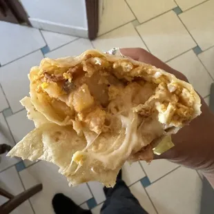 Cross section of the burrito! Lots of filling.
