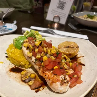 Grilled chicken and turmeric rice