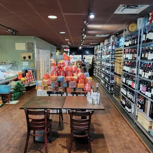 a table and chairs in a store