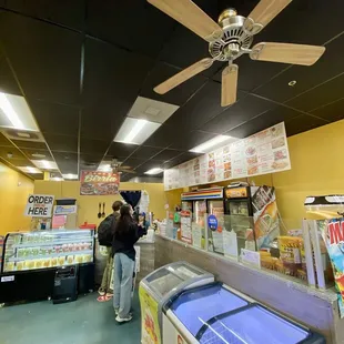 a ceiling fan in a store