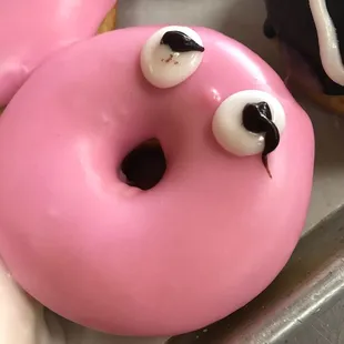 pink donuts with eyes