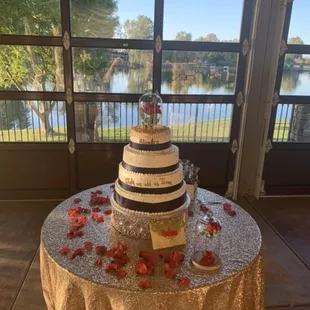 a wedding cake on a table