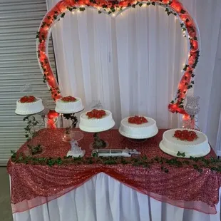 a wedding cake display