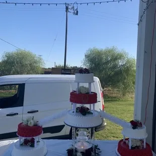a wedding cake on a table