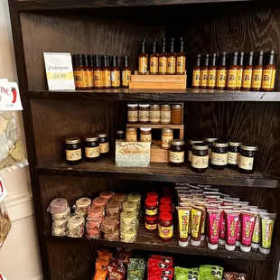 shelves of food and condiments