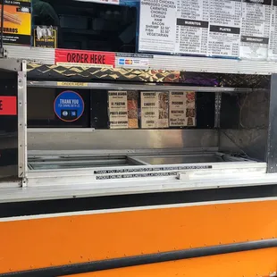 an orange food truck