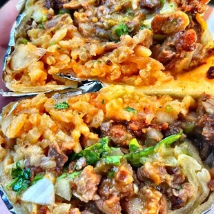Carne asada/tripas burrito