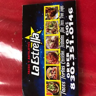 Tacos, Tortas, Ceviche, Tostadas, Mini Tacos, Piñas Fugas