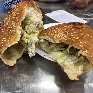 Jalepeño cream cheese bullio and the toasted it for me