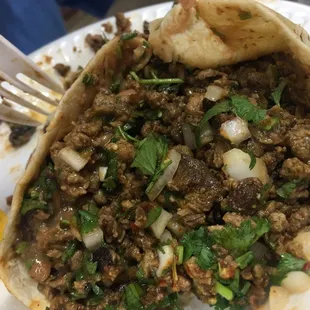 Carne asada burrito that was too big and explodes