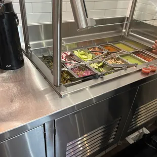 Salsa bar.  Delicious.