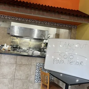 Takeout only