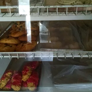 a display of baked goods