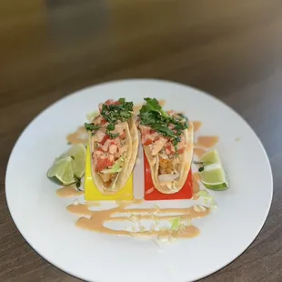 delicious fish and shrimp tacos