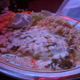 Green chili enchiladas